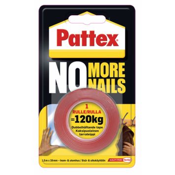 TAPE PATTEX MONTASJETAPE 1,5MX19MM 120KG