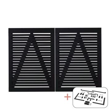 DOBBELTPORT PLUS OSAKA SVART BESLAG 200X136CM