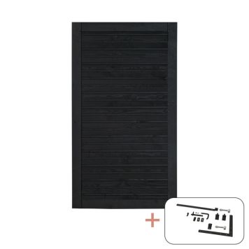 PLANKEDØR PLUS SVART BESLAG 100X163CM