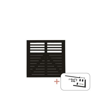 ENKELTPORT PLUS DECORA SVART BESLAG 100X95 CM