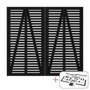 DOBBELTPORT PLUS HARMONI SVART BESLAG 200X180CM