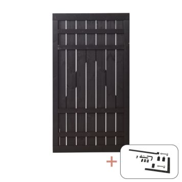 ENKELTPORT PLUS RUSTIKK SVART BESLAG 100X180CM