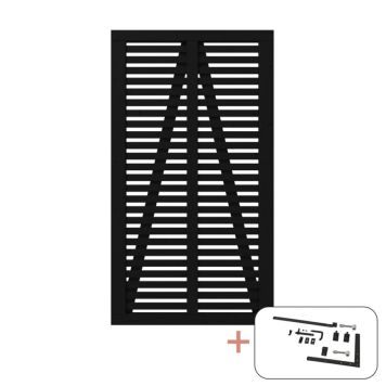 ENKELTPORT PLUS HARMONI SVART BESLAG 100X180CM