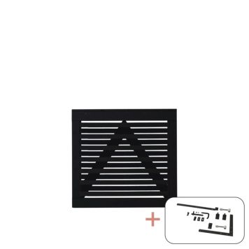 ENKELTPORT PLUS OSAKA SVART BESLAG 100X93CM