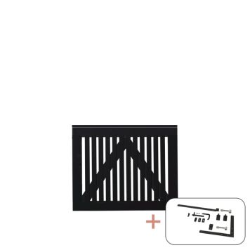 ENKELTPORT PLUS SENDAI SVART BESLAG 100X80CM