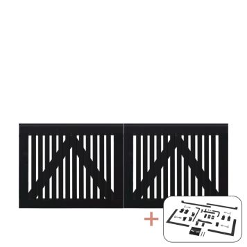 DOBBELTPORT PLUS SENDAI SVART BESLAG 200X80CM