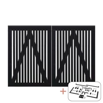 DOBBELTPORT PLUS SENDAI SVART BESLAG 200X140CM