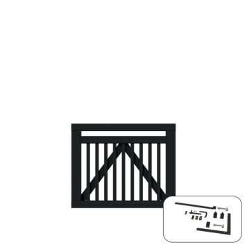 ENKELTPORT PLUS LINEA SVART BESLAG 100X80 CM