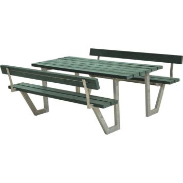 HAGEMØBEL PLUS BORD/BENKESETT WEGA 2 RYGGSTØTTER 177X76CM GRØNN