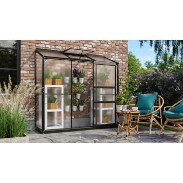 VEGGDRIVHUS VITAVIA IDA 1,3 M² SVART 4 MM POLY