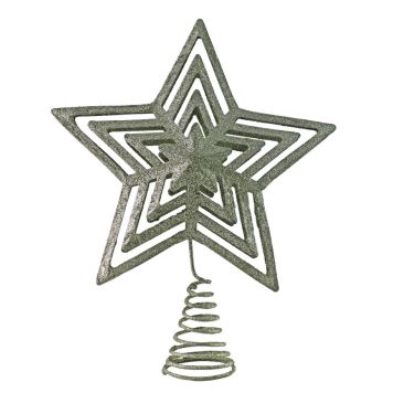 JULETREPYNT TOPPSTJERNE 25X20CM CHAMPAGNE