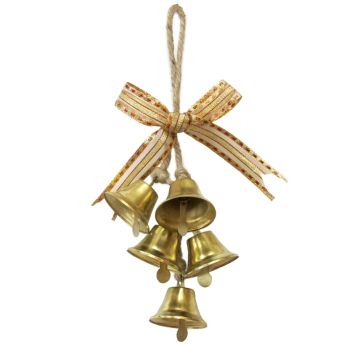 JULETREPYNT JULEKLOKKER 25CM GULL