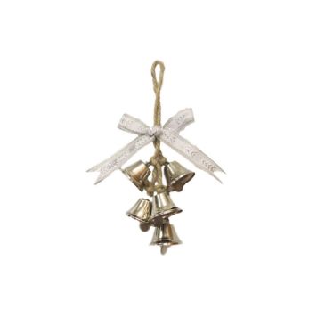 JULETREPYNT JULEKLOKKE 25CM SØLV