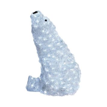 JULEDEKORASJON KONSTSMIDE LED ISBJØRN 46CM HVIT