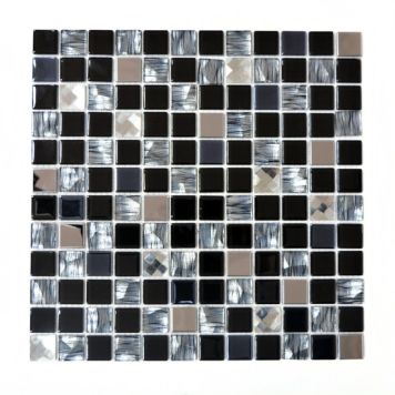 MOSAIKK SQUARE CRYSTAL/STEEL BLACK/GLASS