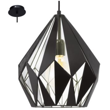 TAKLAMPE EGLO CARLTON 1 SVART/SØLV