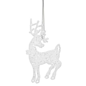 JULETREPYNT REINSDYR 10CM HVIT