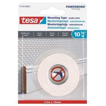 MONTERINGSTAPE TESA TAPET OG GIPS 10KG/M 1,5MX19MM