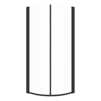 DUSJHJØRNE CAMARGUE VAL HALVRUND SVART/KLARGLASS