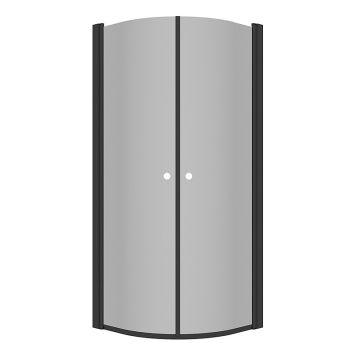 DUSJHJØRNE CAMARGUE VAL HALVRUND SVART/RØYKFARGET GLASS