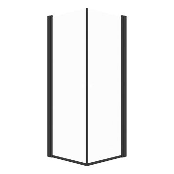 DUSJHJØRNE CAMARGUE VAL RETT SVART/KLARGLASS