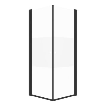 DUSJHJØRNE CAMARGUE VAL RETT SVART/DELVIS FROSTET GLASS