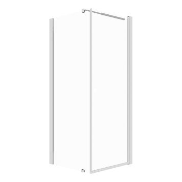 DUSJHJØRNE CAMARGUE VAL FAST DUSJVEGG OG RETT DUSJDØR KROM/KLARGLASS