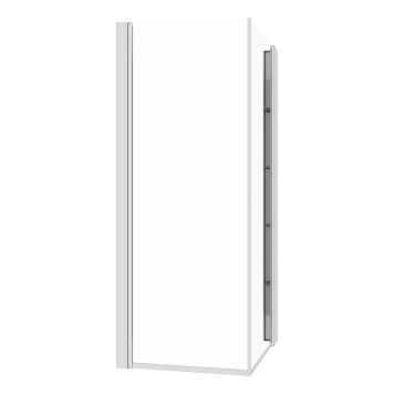 DUSJHJØRNE CAMARGUE VAL RETT MED HYLLE KROM/KLARGLASS 90x90CM