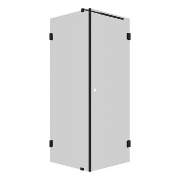 DUSJHJØRNE CAMARGUE ERA VEGG/DØR SVART/KLARGLASS