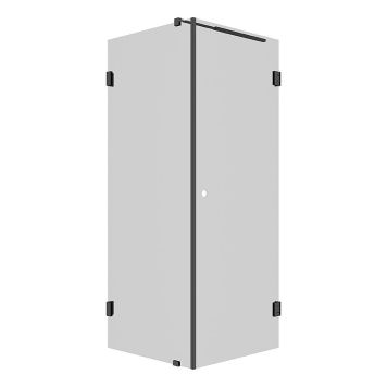 DUSJHJØRNE CAMARGUE ERA VEGG/DØR MØRK KROM/KLARGLASS