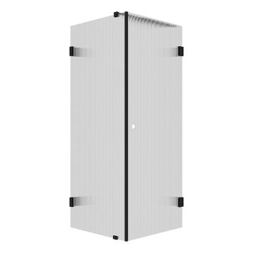 DUSJHJØRNE CAMARGUE ERA VEGG/DØR MØRK KROM/LINJEGLASS