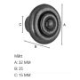 KNOTT BESLAGSBODEN BB080 32MM SVART