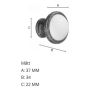 KNOTT BESLAGSBODEN BG430 38MM FORTINNET/HVIT