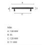 SKUFFEHÅNDTAK BESLAGSBODEN BB6361 128MM SVART