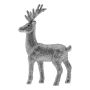 JULEDEKORASJON HJORT GLITTER 19x13CM SØLV   