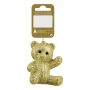 JULETREPYNT BAMSE 7CM GULL/GLITTER                