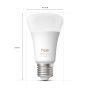 LYSPÆRE PHILIPS HUE A60 WCA E27 9W 2-PK
