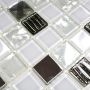 MOSAIKK SELVKLEBENDE CRYSTAL/STEEL WHITE SAM 4CM24