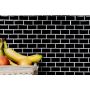 MOSAIKK BRICK BOND DIAMOND SVART BLANK 4.8X2.3CM