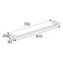 HÅNDKLESTANG PRESSALIT STYLE BØRSTET MESSING ENKEL 81CM
