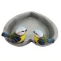 FUGLEBAD GARDENLIFE HJERTEFORMET MED 2 FUGLER PLAST 21,7X21,2X9,7 CM