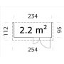 REDSKAPSBOD PALMAKO LEIF 2,2 M² 234X189X95CM