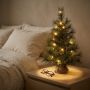 KUNSTIG JULETRE LYX 60CM GRØNN INKL JUTEFOT & BELYSNING