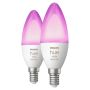 LYSPÆRE PHILIPS HUE B39 WCA E14 4W 2-PK