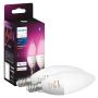 LYSPÆRE PHILIPS HUE B39 WCA E14 4W 2-PK