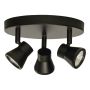 SPOTRONDELL ANETA LIGHTING PLUTO 3:A RUND LED DIMBAR SVART
