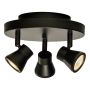 SPOTRONDELL ANETA LIGHTING PLUTO 3:A RUND LED DIMBAR SVART