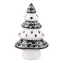 JULEDEKORASJON JULETRE 12CM HVIT/SVART 