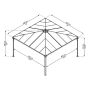 PAVILJONG CANOPIA PALERMO 4300 GRÅ 429X429CM