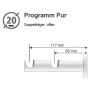 GARDINSTOPPER LIEDECO PUR 20MM SØLV 2-LØPS